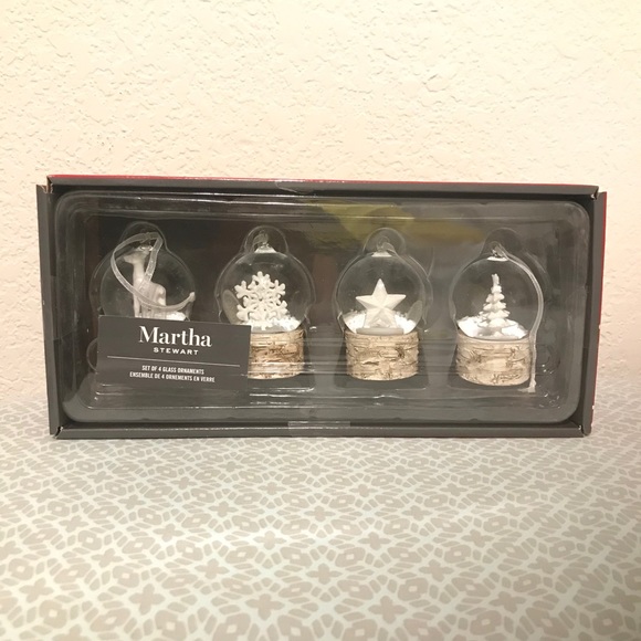 Martha Stewart Set of 4 Glass Ornaments - Picture 1 of 5